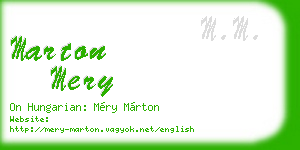 marton mery business card